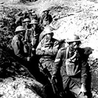 Troops in WWI Trenches